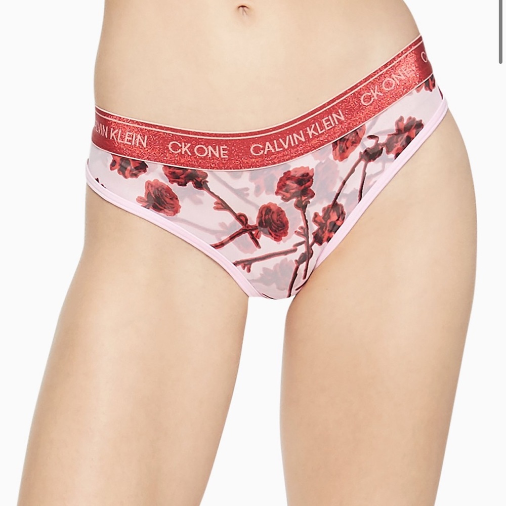 NWT Calvin Klein CK One Glitter Bikini Pale Orchid Size Small Limited Ed…